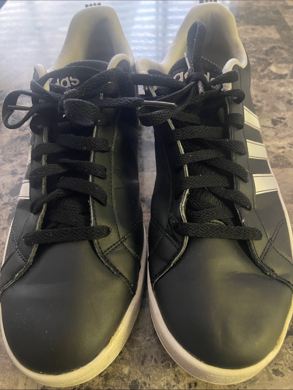 adidas Black Sneakers with White Stripes